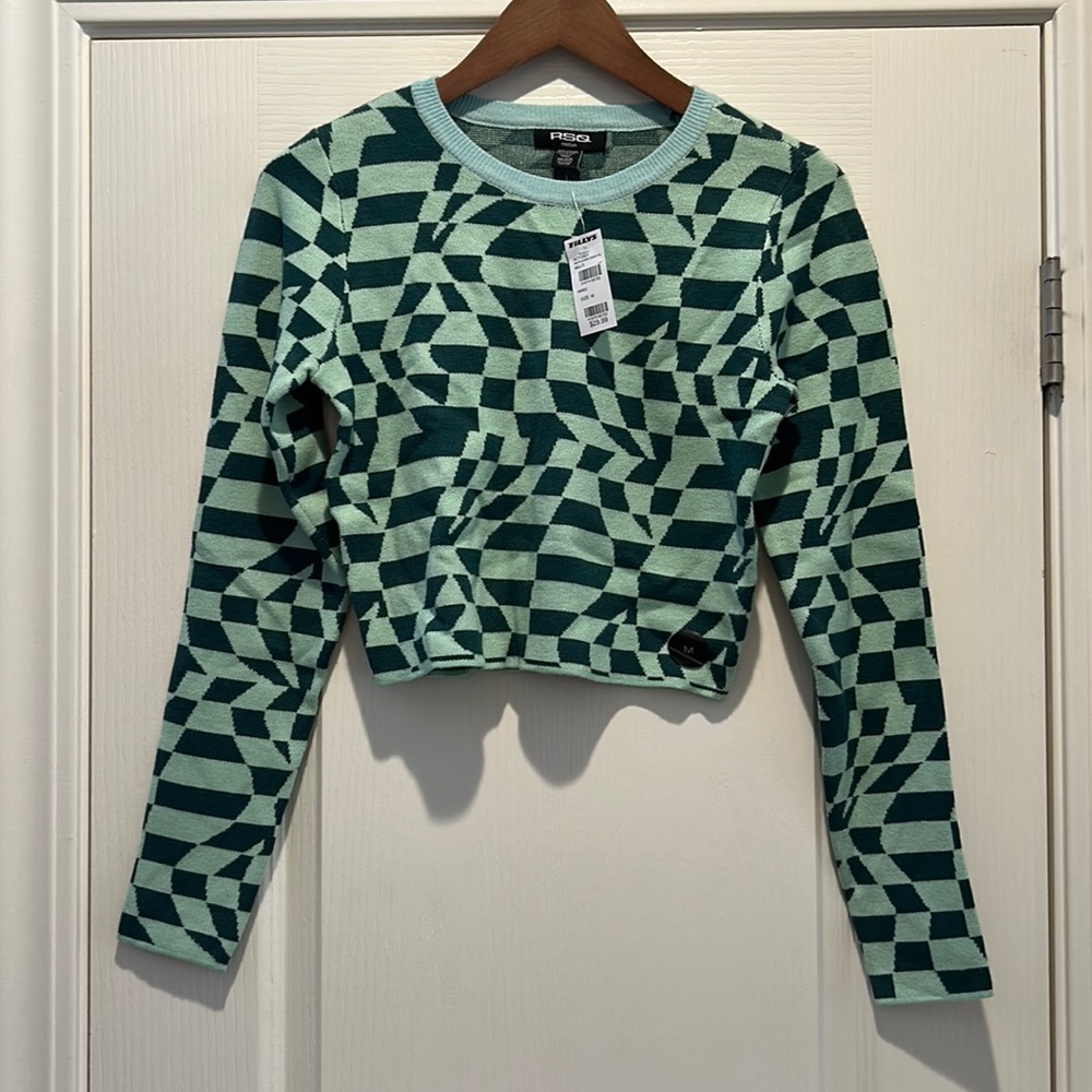 RSQ MEDIUM CREWNECK CROPPED SWEATER MULTI COLOR NWT-Bundle2Save